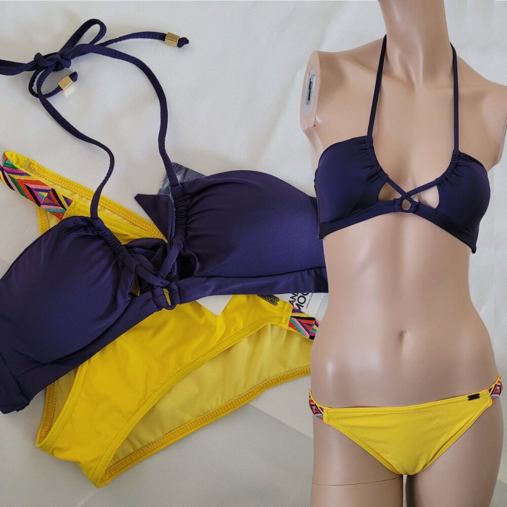 Women's Secret & Banana Moon Bralette Cheeky Hipster 2 pc Bikini Set SZ S